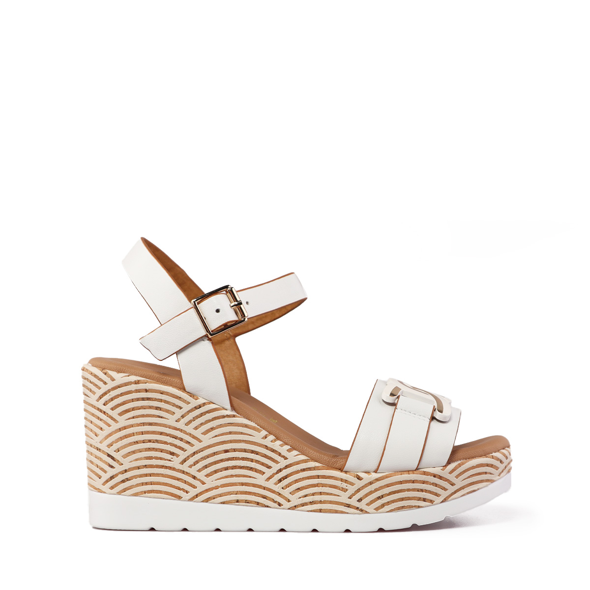 Easy Spirit Lucille7 – Sandali Con Zeppa Donna, Naturale, Taglia 41.5 Larga, Comfort E Leggerezza - 3